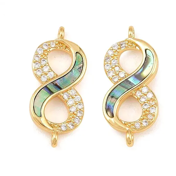 Natural Paua Shell Infinity Link Connector Charms