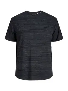 Jack & Jones Plus Tričko 'JCOPUFFER'  čierna melírovaná