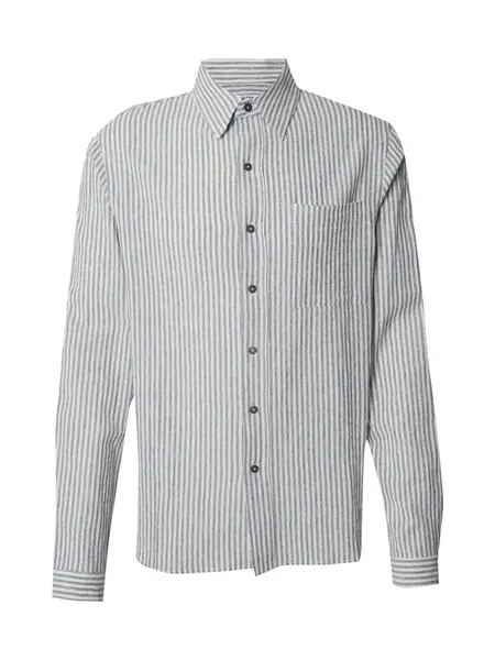 DAN FOX APPAREL Košeľa 'Mio'  sivá / biela