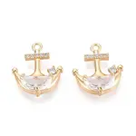 Brass Micro Pave Cubic Zirconia Pendants