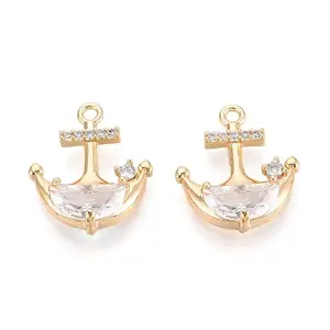 Brass Micro Pave Cubic Zirconia Pendants
