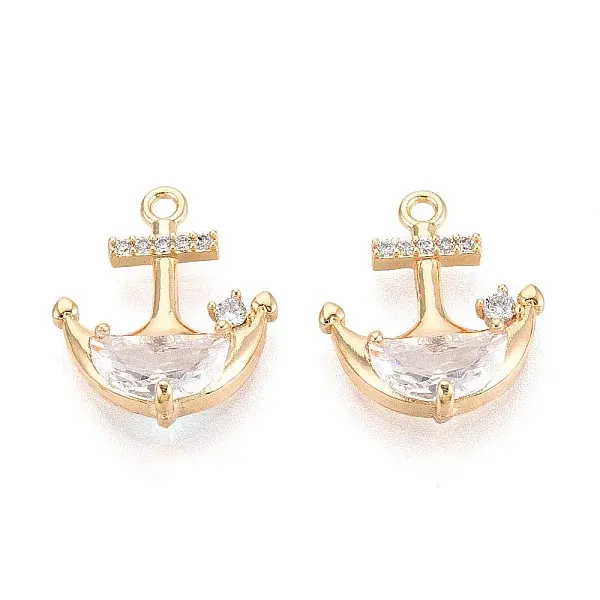 Brass Micro Pave Cubic Zirconia Pendants