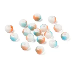 Opaque Spray Painted Glass Beads
