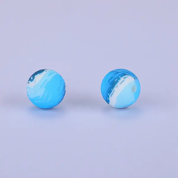 Printed Round Silicone Focal Beads