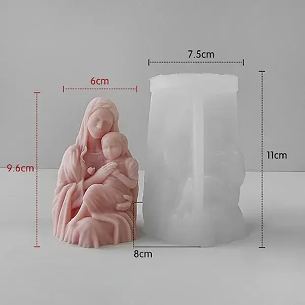 Virgin Mary Goddess Statue Candle Silicone Molds