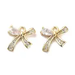 Brass Micro Pave Clear Cubic Zirconia Charms