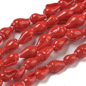 Spray Painted Natural Spiral Shell Beads Strands