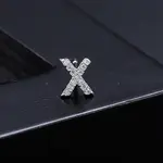 Platinum Brass Micro Pave Cubic Zirconia Stud Earrings