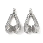 Brass Micro Pave Clear Cubic Zirconia Pendants