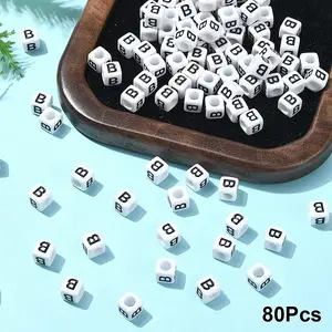Acrylic Horizontal Hole Letter Beads
