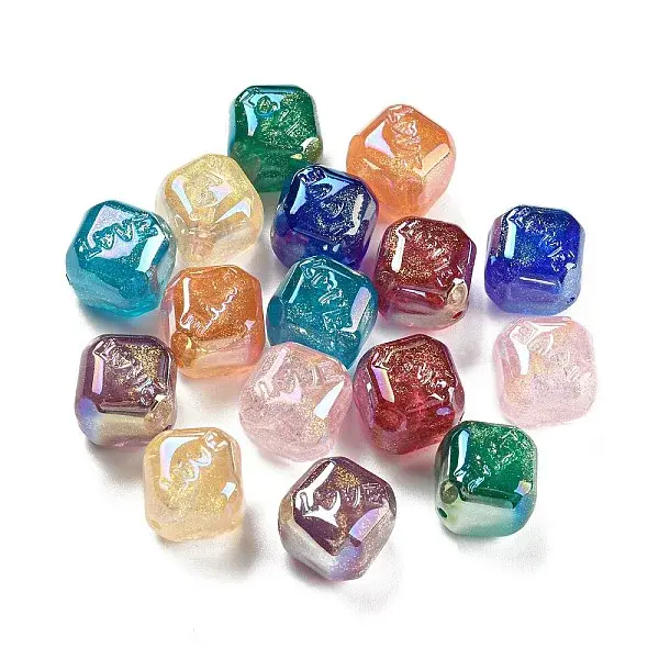 Iridescent Plating  Acrylic Beads