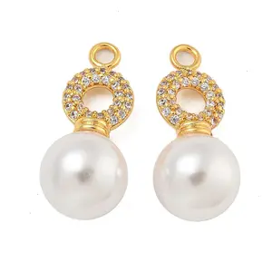 Brass Micro Pave Cubic Zirconia Pendants