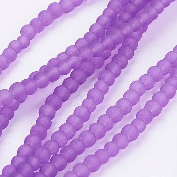 Baking Paint Transparent Glass Bead Strands