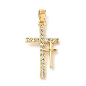 Brass Micro Pave Cubic Zirconia Pendants