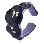 Glitter Enamel Twist Wave Open Cuff Ring