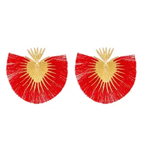 Fan Tassel Geometric Alloy Stud Earrings