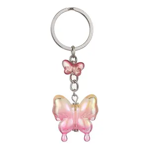 Glass & Acrylic Butterfly Keychain