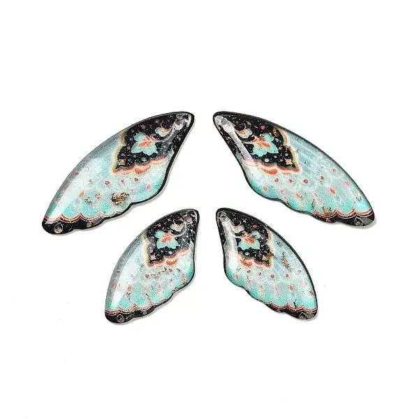 4Pcs 4 Styles Transparent Epoxy Resin Pendants
