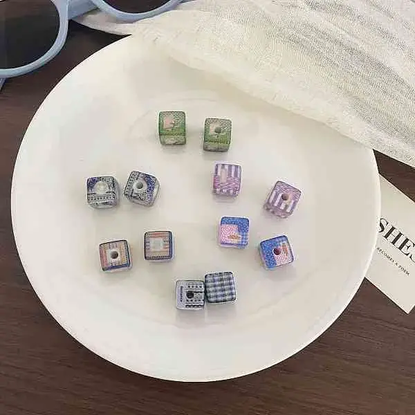 Printed Opaque Acrylic Beads