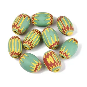 Handmade Millefiori Glass Barrel Beads