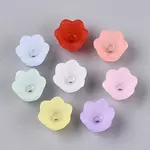 Frosted Transparent Acrylic Flower Bead Caps