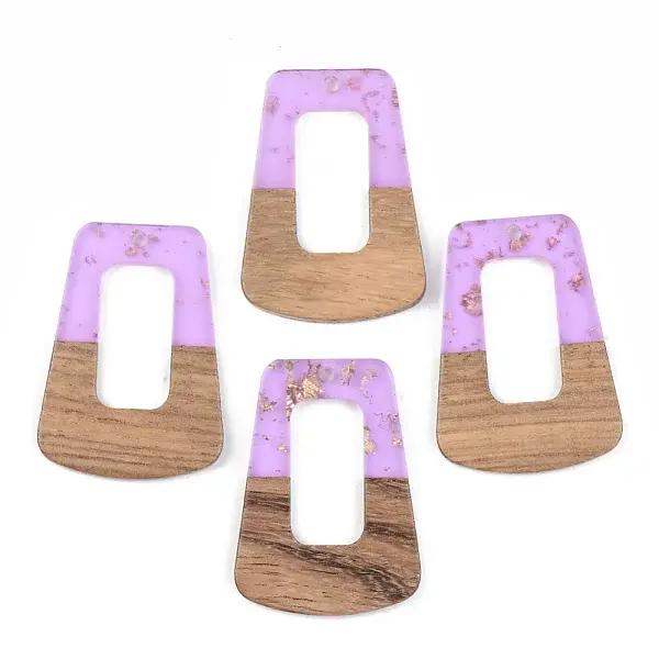 Transparent Resin & Walnut Wood Pendants
