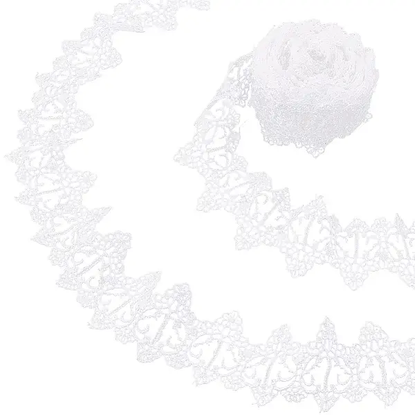 Flower Pattern Polyester Lace Edge Trim Ribbon