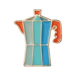 Coffee Kettle Alloy Enamel Brooches
