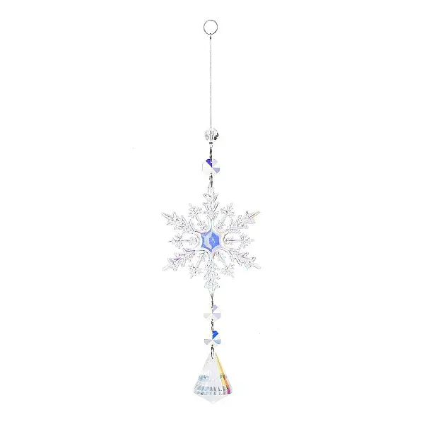 AB Color Glass Snowflake Pendant Decorations