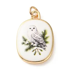 Golden Tone Brass Enamel Pendants