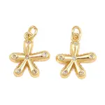 Brass Micro Pave Clear Cubic Zirconia Charms