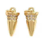 Brass Micro Pave Clear Cubic Zirconia Charms
