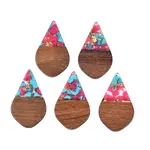 Transparent Resin and Walnut Wood Pendants
