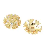 Brass Micro Pave Clear Cubic Zirconia Bead Caps