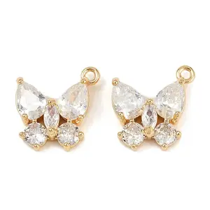 Brass Micro Pave Cubic Zirconia Pendants