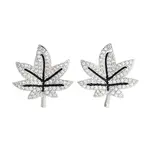 Rack Plating Leaf Brass Stud Earrings