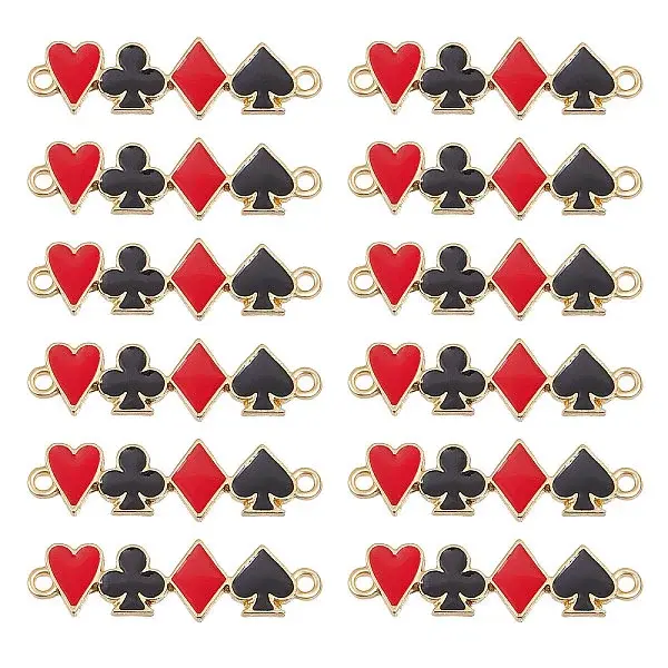 40Pcs Playing Theme Zine Alloy Enamel Connector Charms