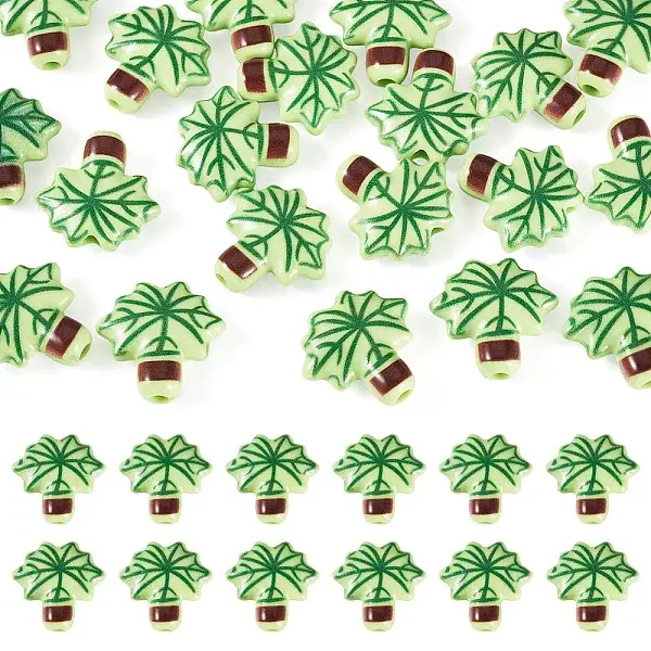 20Pcs Printed Opaque Acrylic Beads