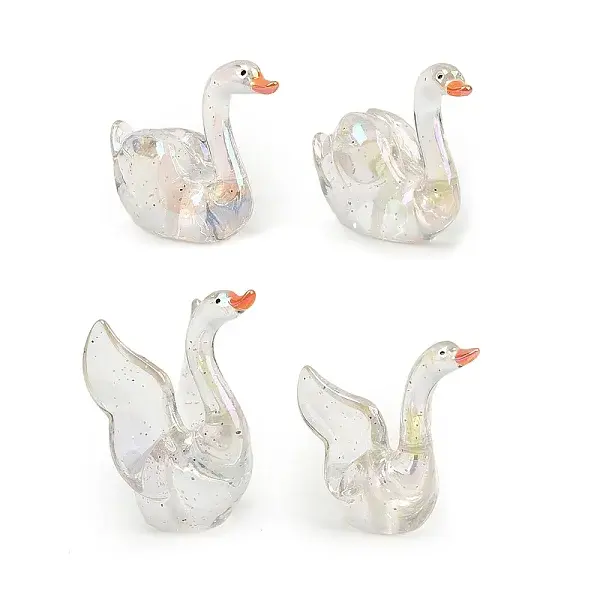 Resin & Glitter Powder Swan Display Decorations