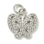Rack Plating Brass Micro Pave Cubic Zirconia Charms
