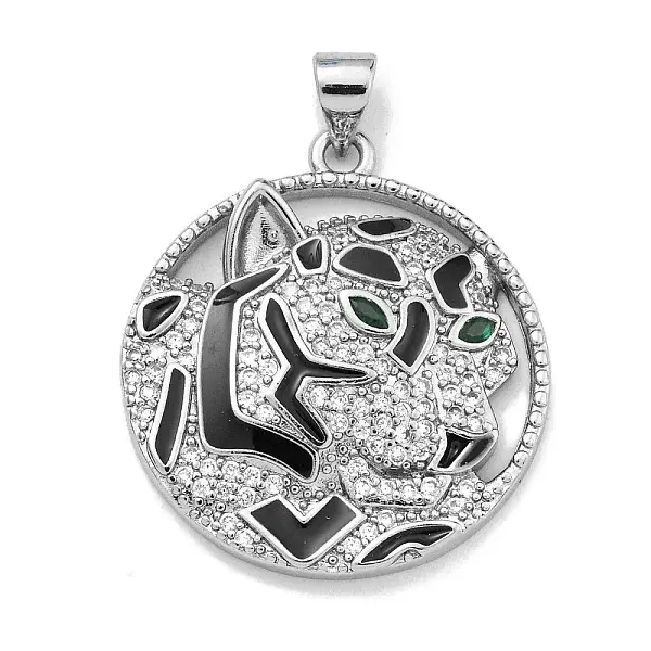 Brass Micro Pave Cubic Zirconia Pendants