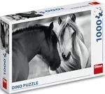 Černobílí koně 1000 puzzle (poškozená)