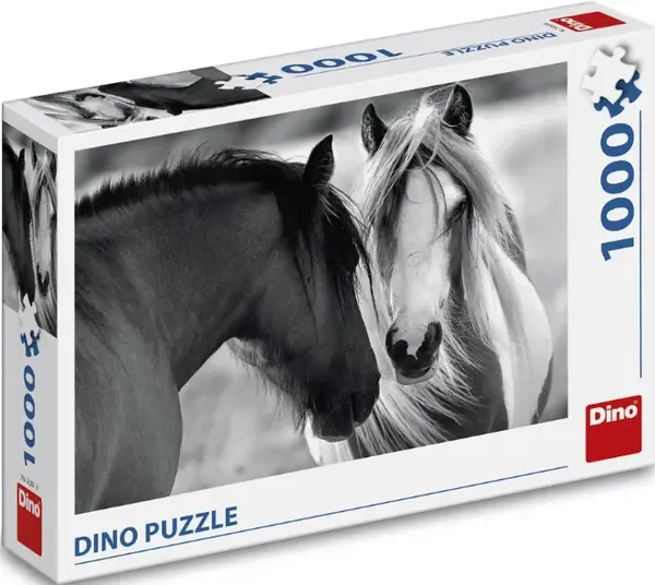 Černobílí koně 1000 puzzle (poškozená)