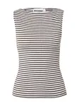 WEEKDAY Top 'Annie'  antracitová / biela