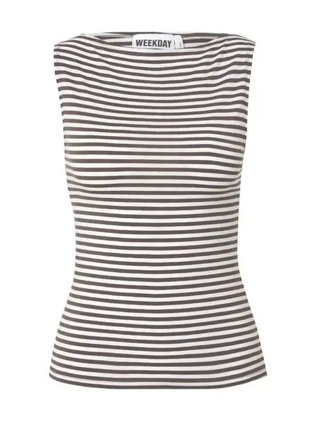 WEEKDAY Top 'Annie'  antracitová / biela