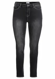 SHEEGO Džínsy  čierny denim