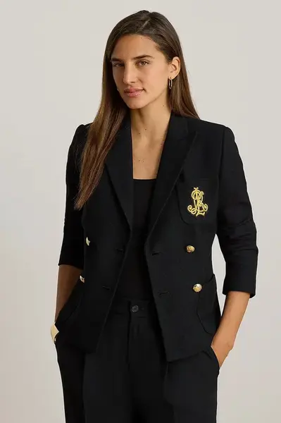 Lauren Ralph Lauren dvojradové sako bavlnené s elastanom