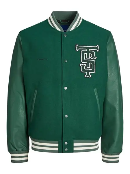 JACK & JONES Prechodná bunda  zelená / biela