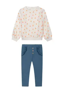 MINOTI Set  krémová / modrá denim / mandarínková