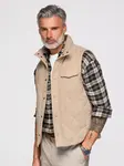 Ombre Men's peach effect quilted vest - beige